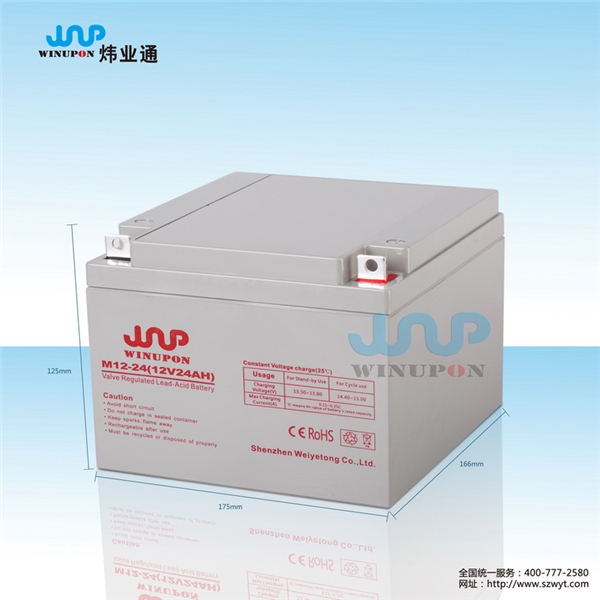 12V24AH消防聯(lián)動報警主機(jī)蓄電池